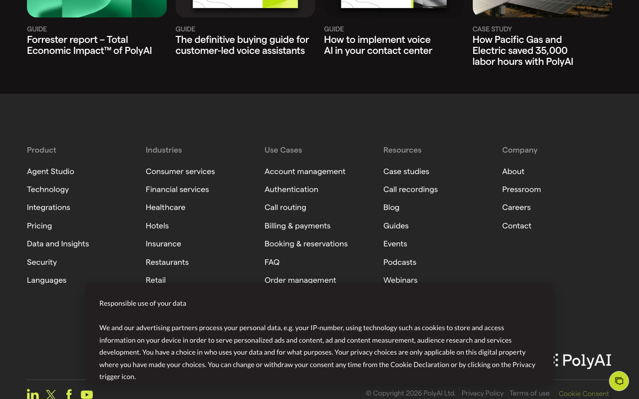 PolyAI product screenshot