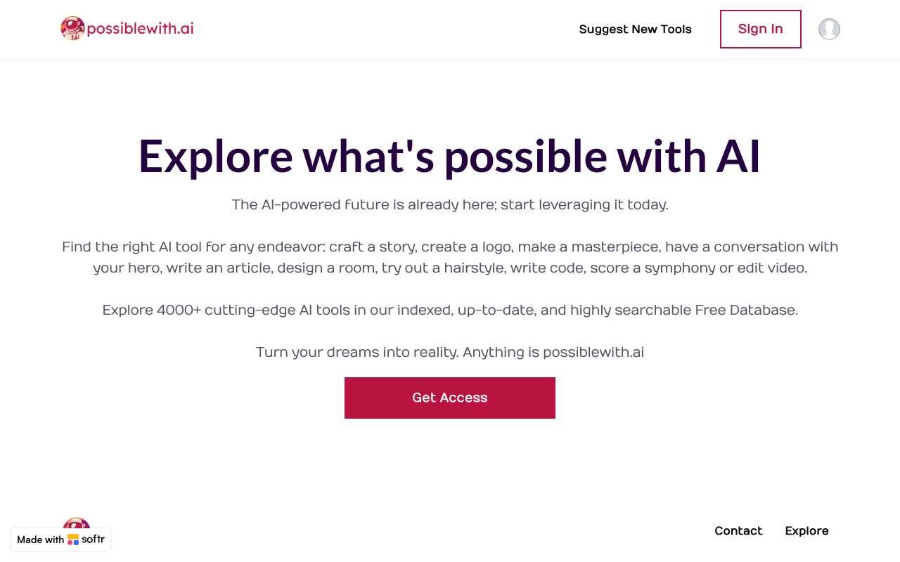 Possiblewith.ai product screenshot