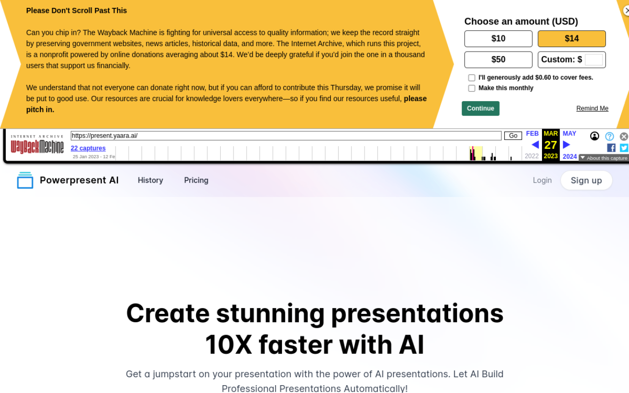 Present.yaara.ai product screenshot
