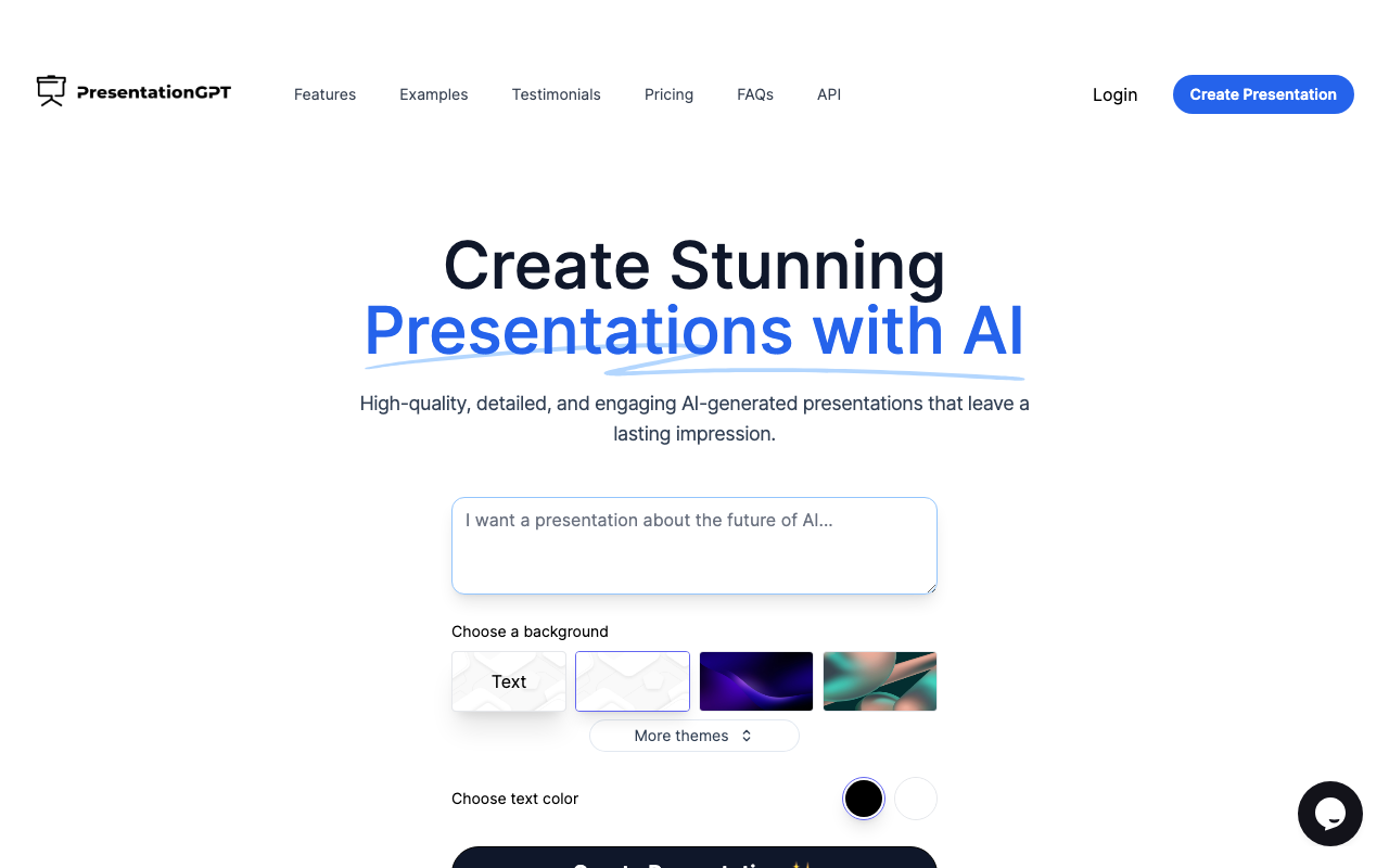 PresentationGPT product screenshot