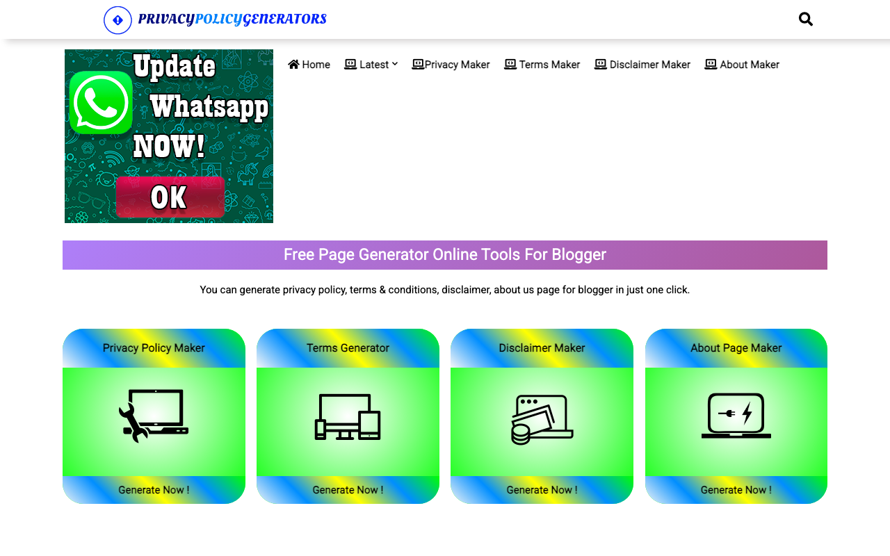 Privacypolicygenerators01.blogspot.com product screenshot