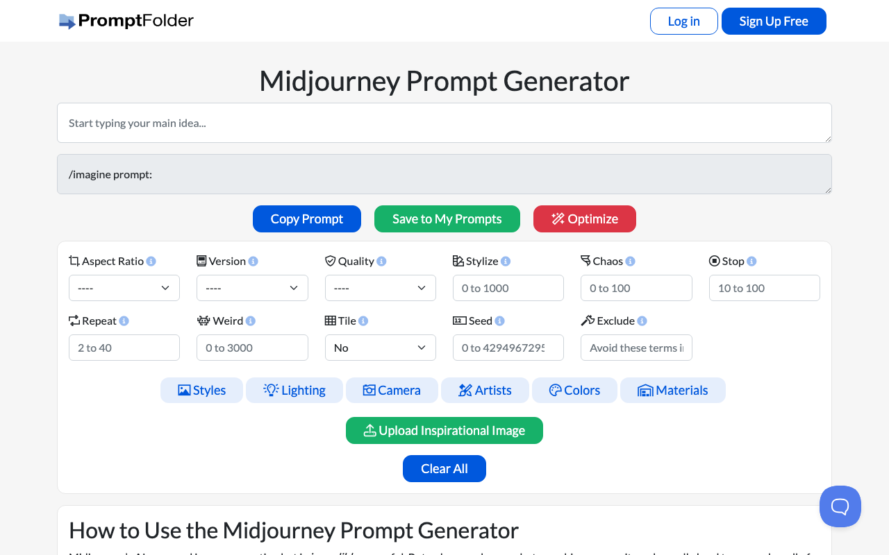 Prompt.noonshot.com product screenshot