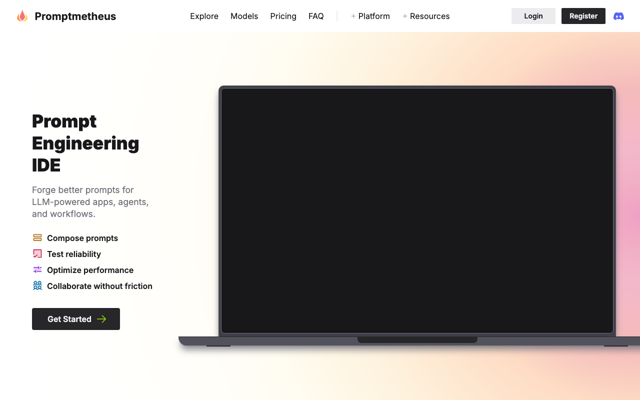 Promptmetheus.com product screenshot