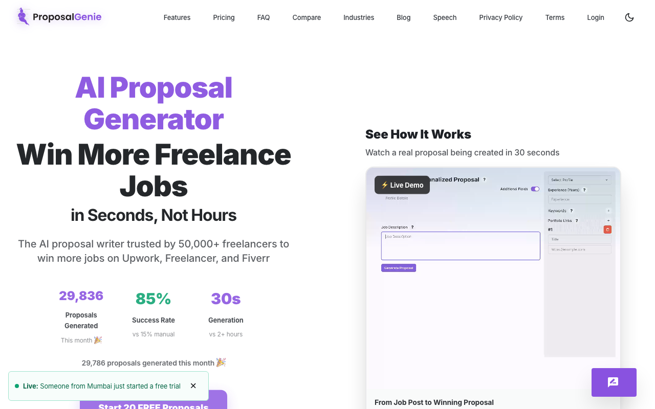 Proposal Genie product screenshot