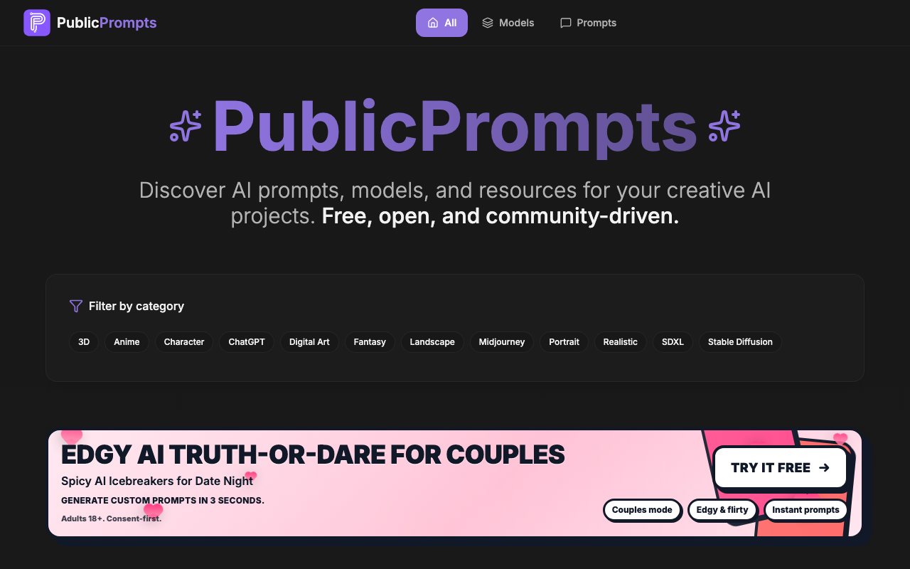 Publicprompts.art product screenshot