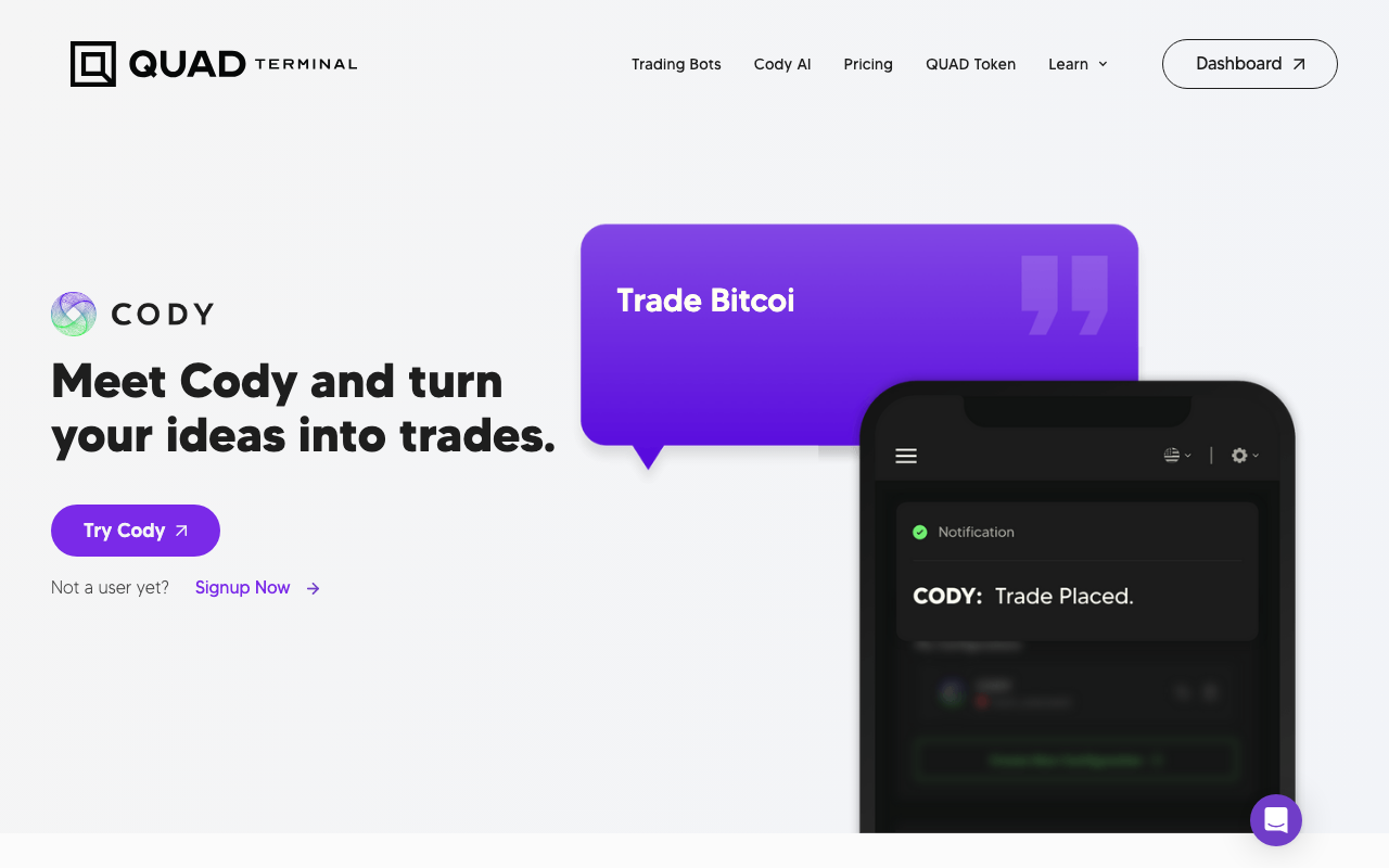 Quadency.com product screenshot
