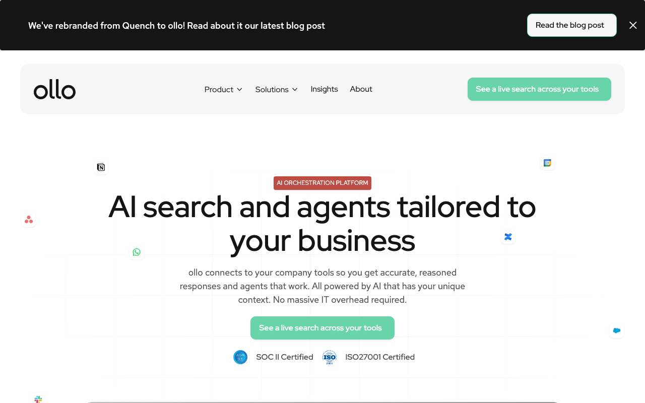 Quench product screenshot