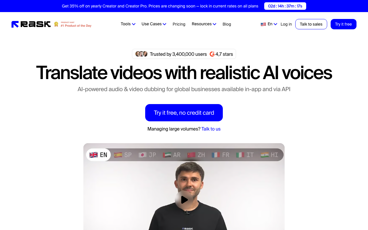 rask.ai product screenshot