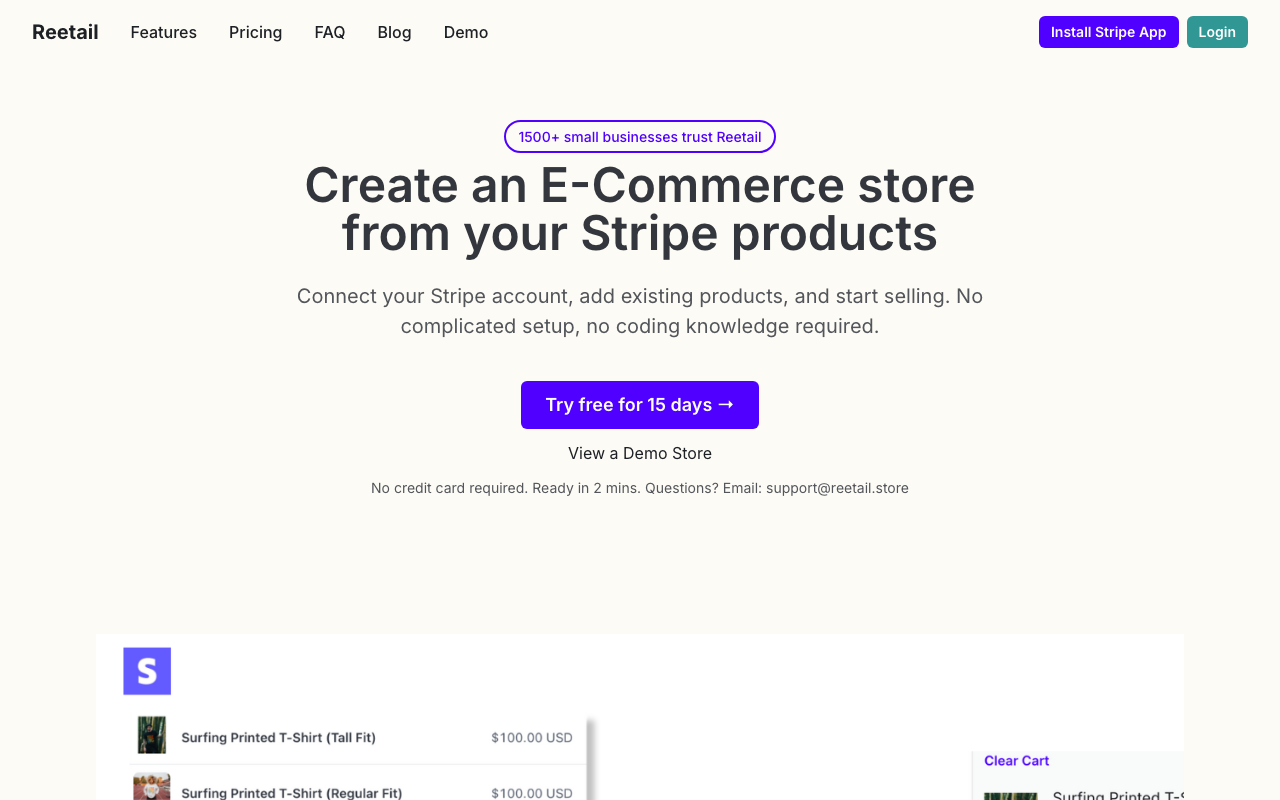 reetail product screenshot