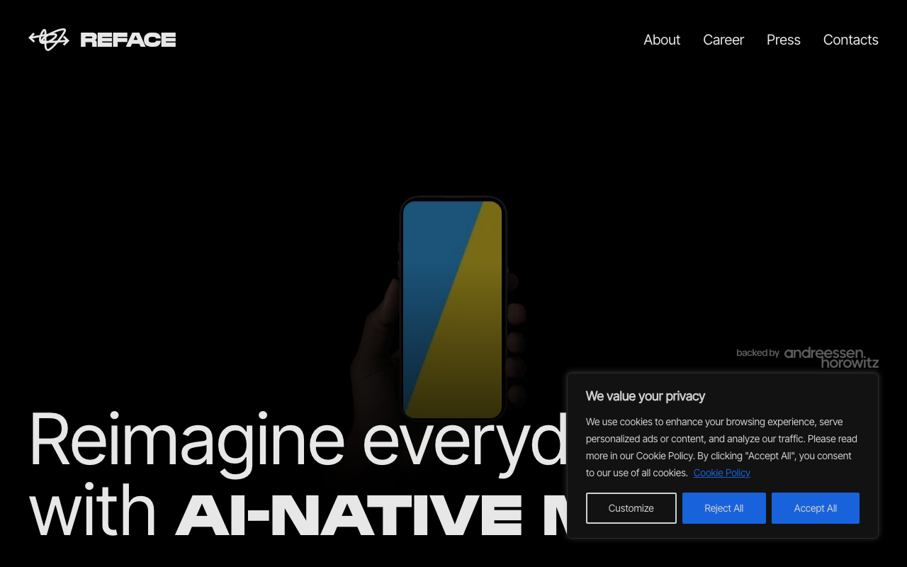 Reface product screenshot