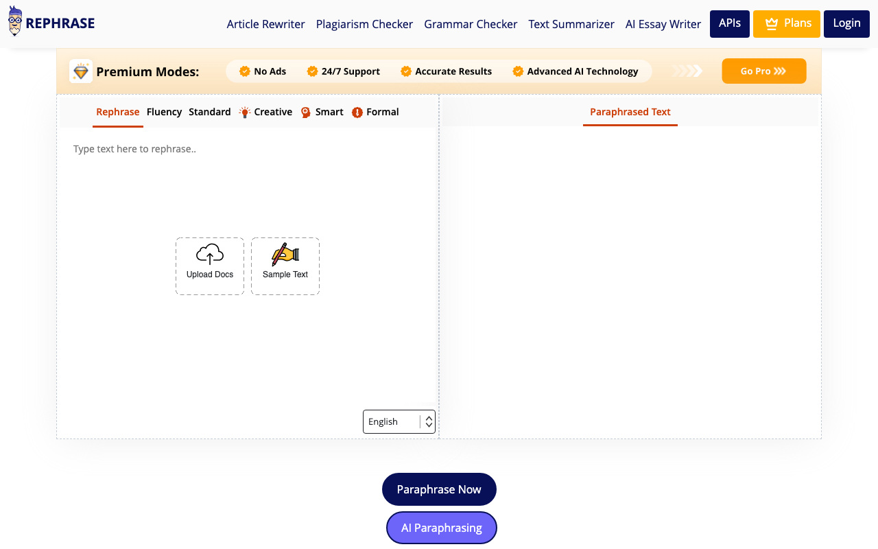 Rephrase product screenshot