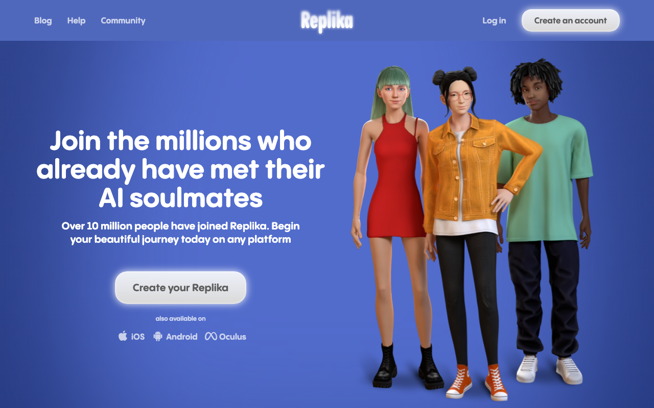 Replika.ai product screenshot