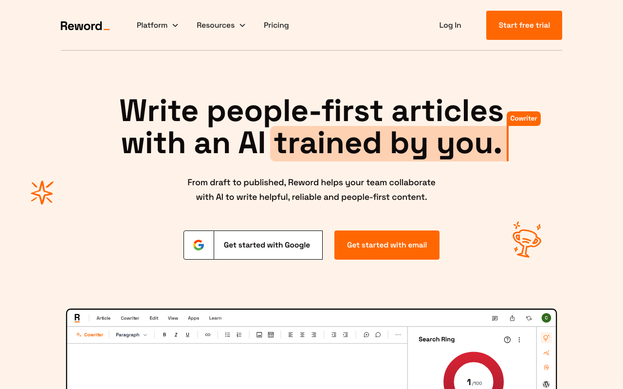 Reword product screenshot