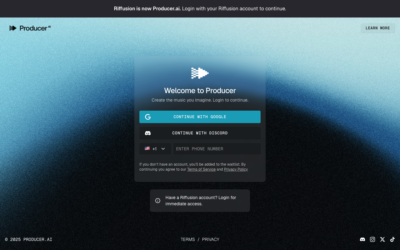 Riffusion product screenshot
