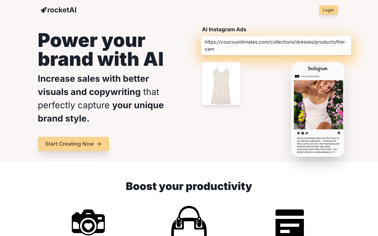 rocketAI product screenshot