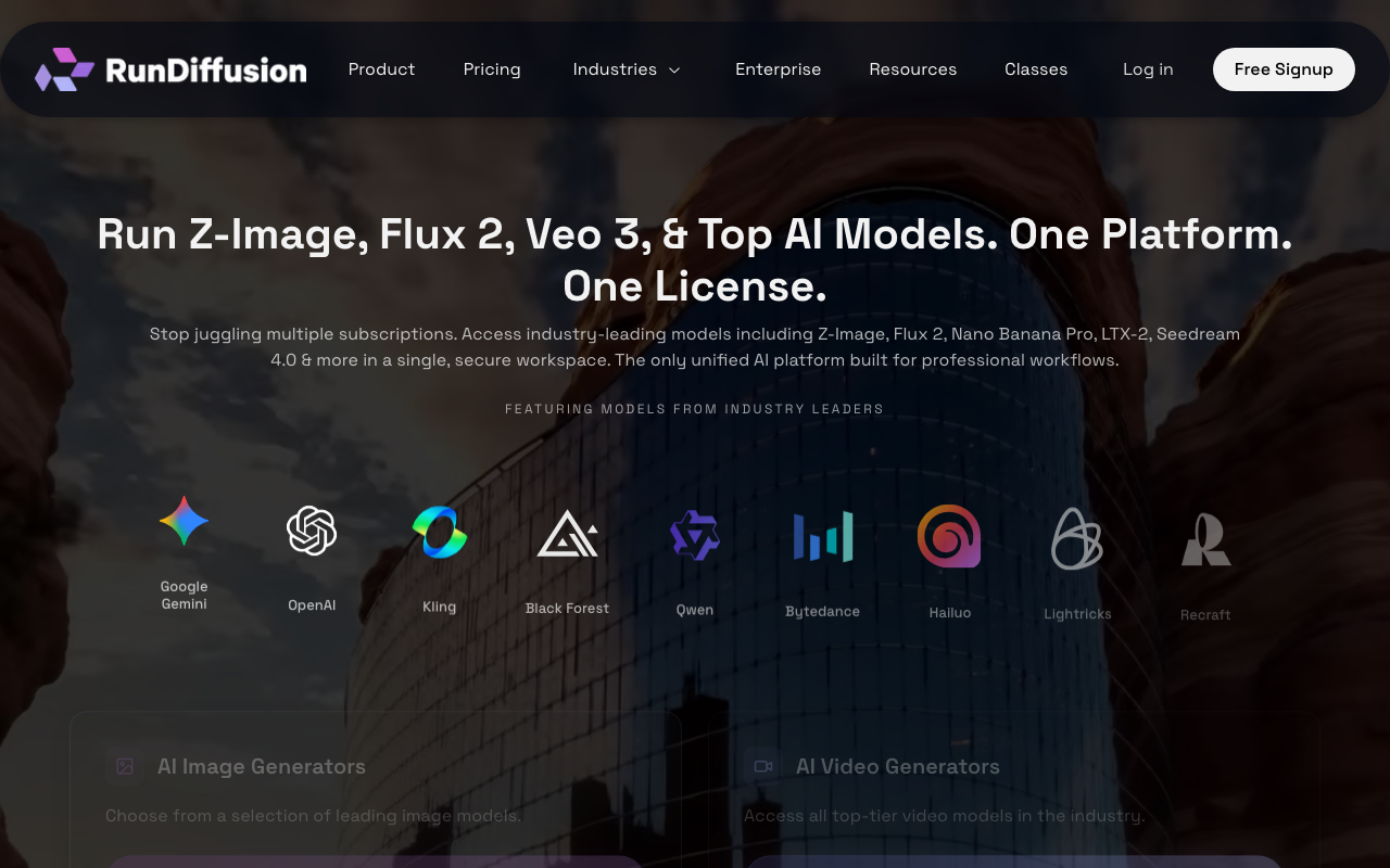 RunDiffusion product screenshot