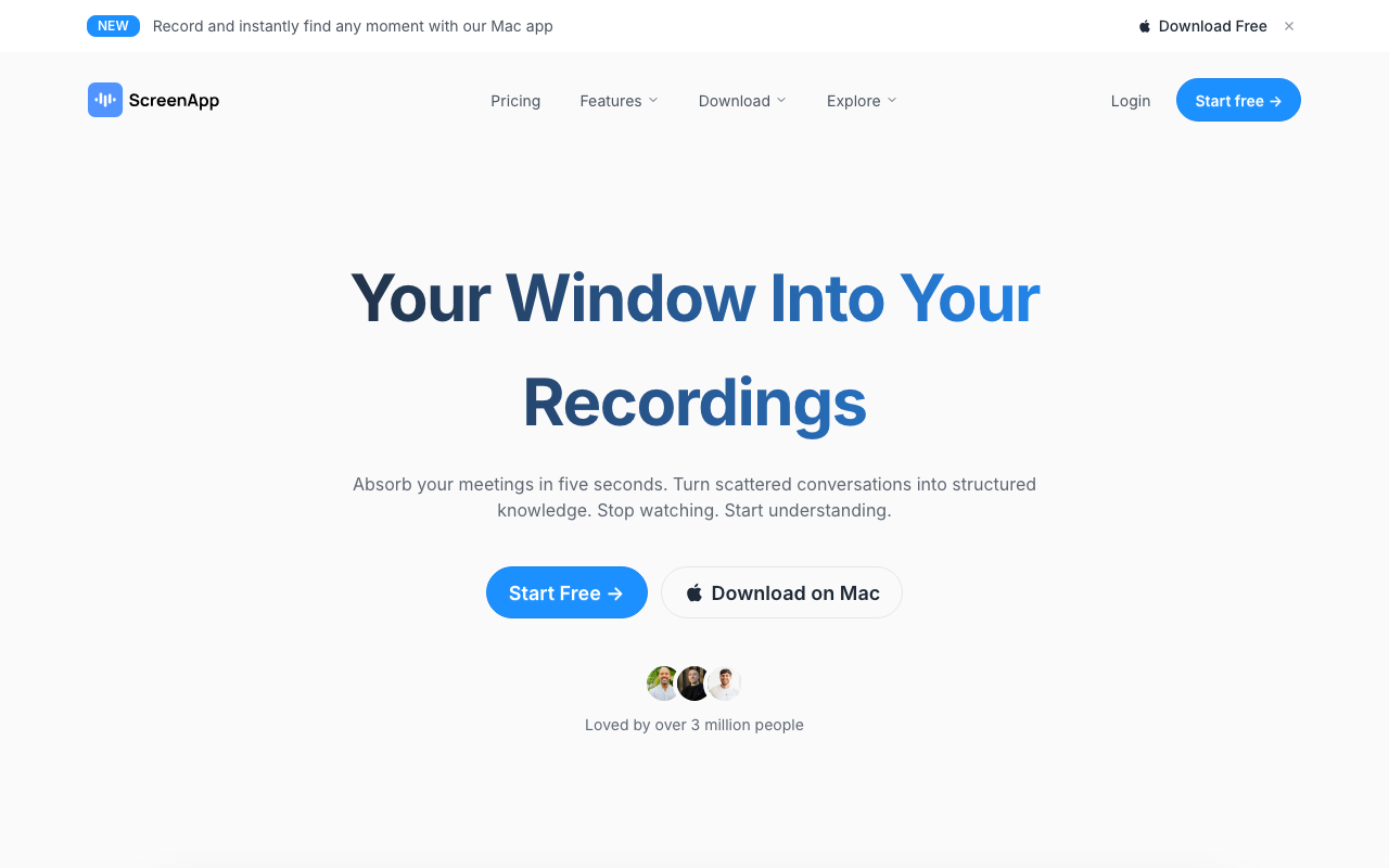 ScreenApp product screenshot