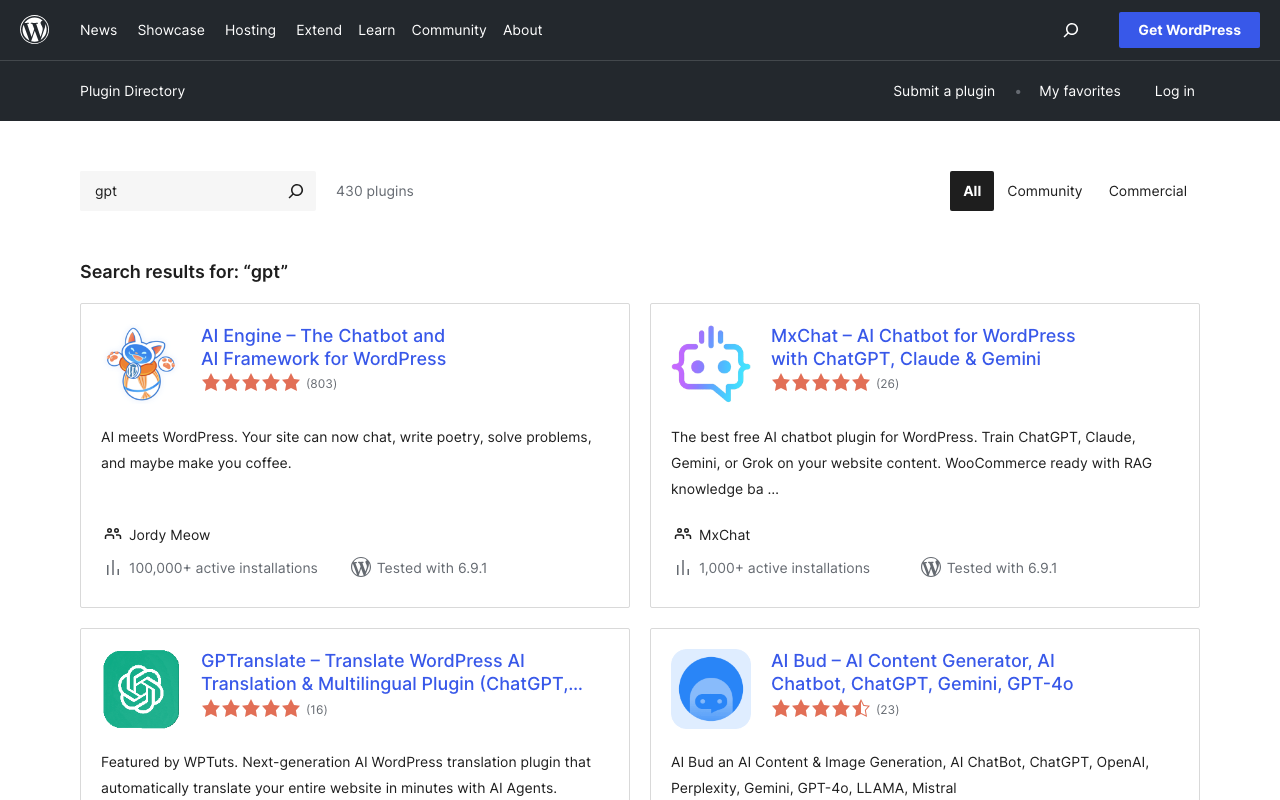 Search GPT on WordPress.org product screenshot