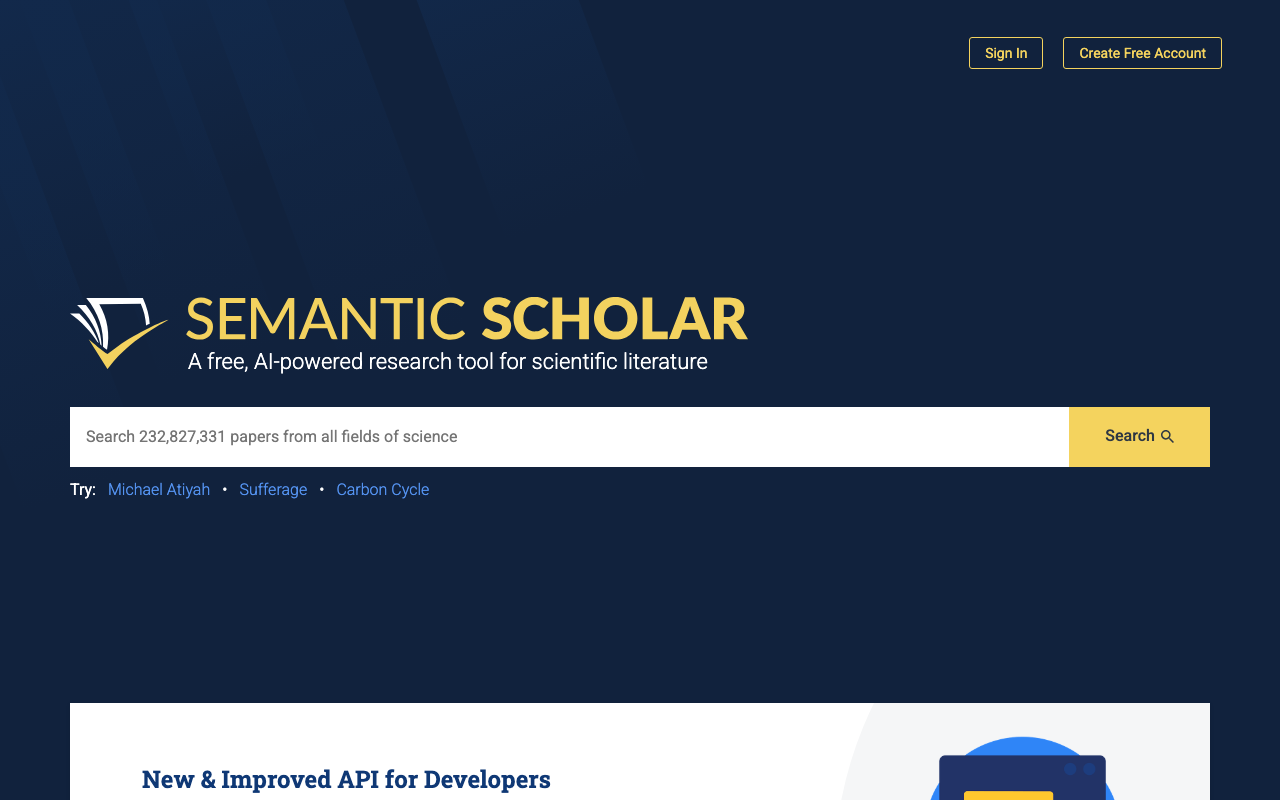 Semantic Scholar product screenshot