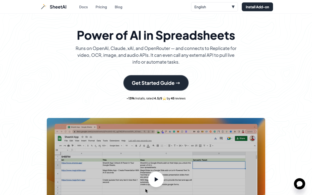 SheetAI App product screenshot