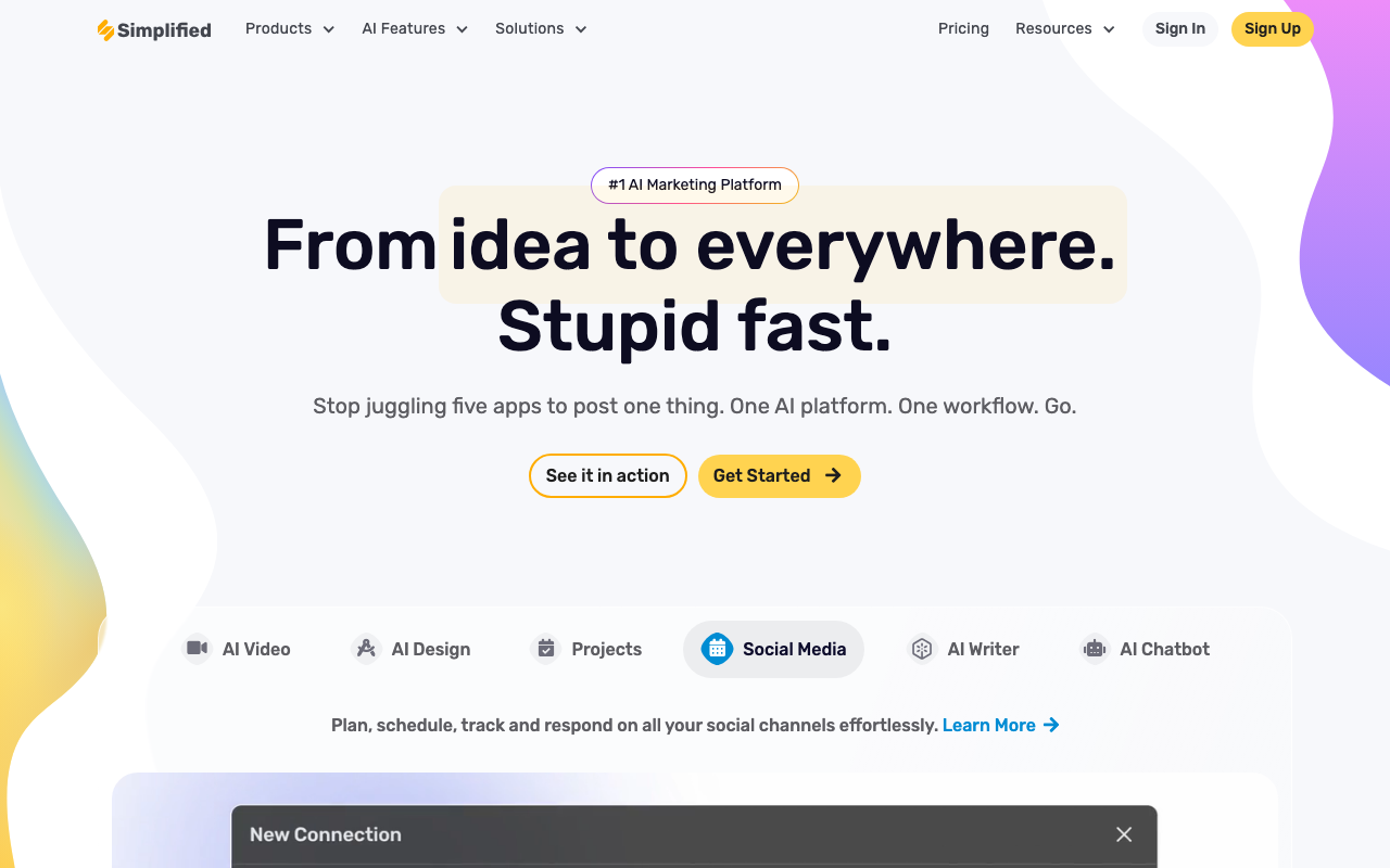 Simplified product screenshot