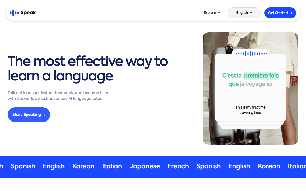 Speak product screenshot