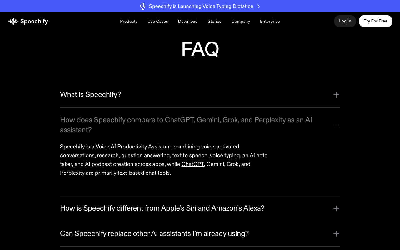 Speechify product screenshot