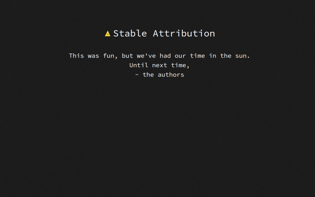 Stableattribution.com product screenshot