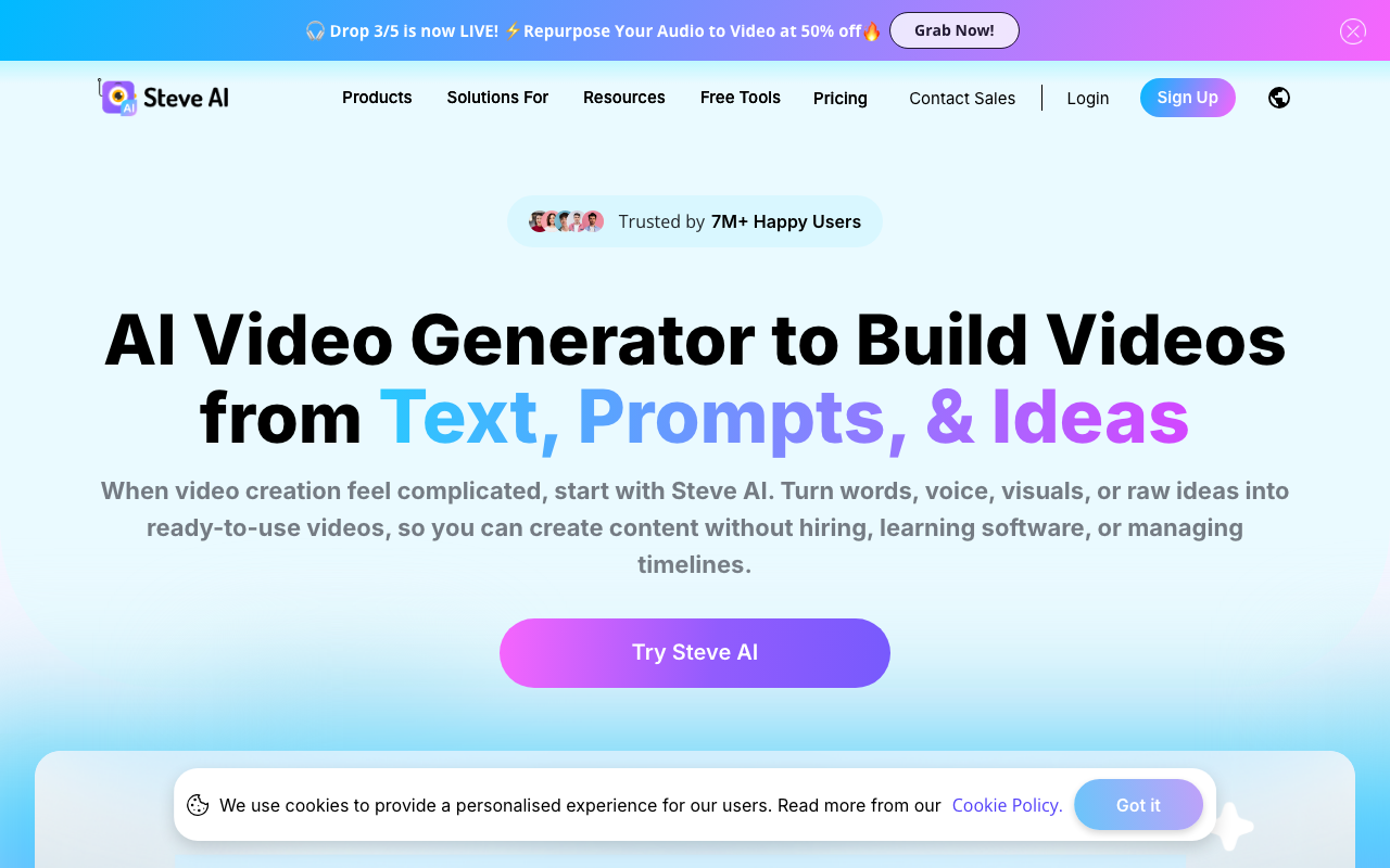 Steve.ai product screenshot
