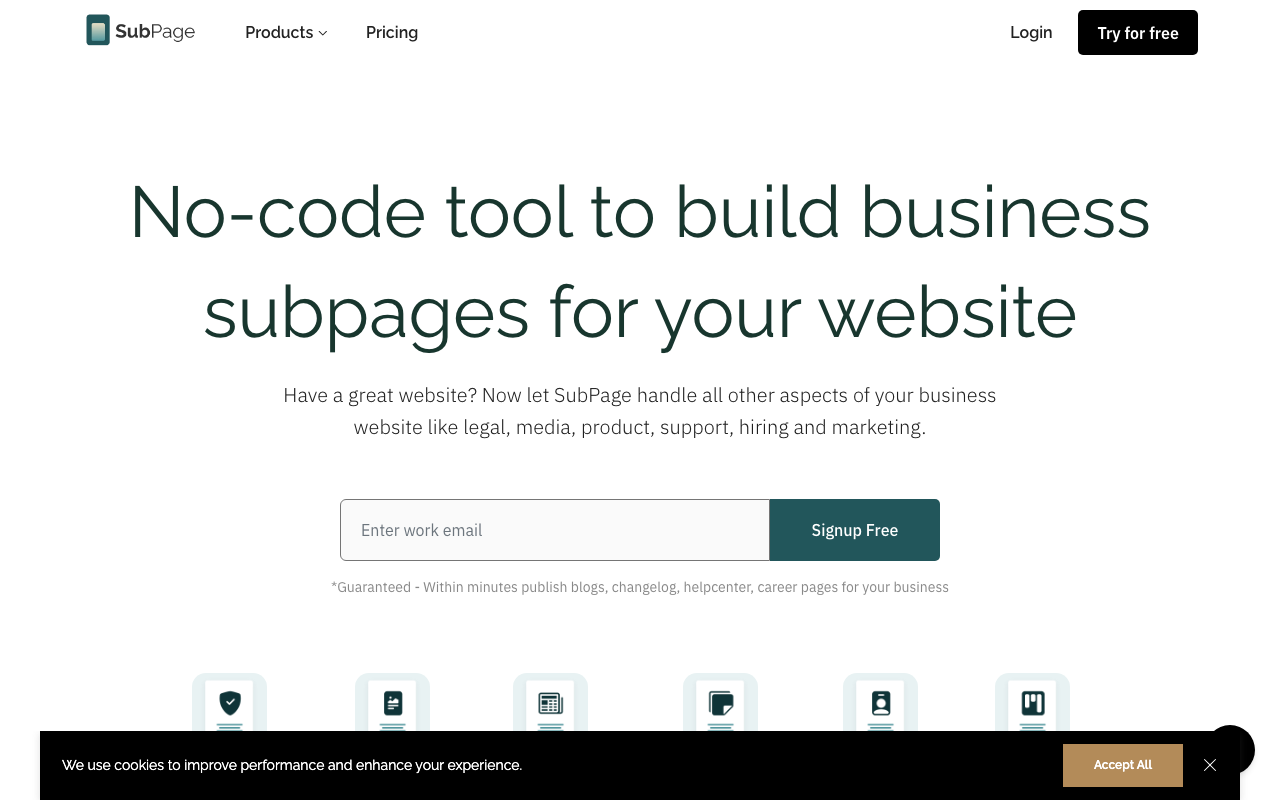 SubPage product screenshot