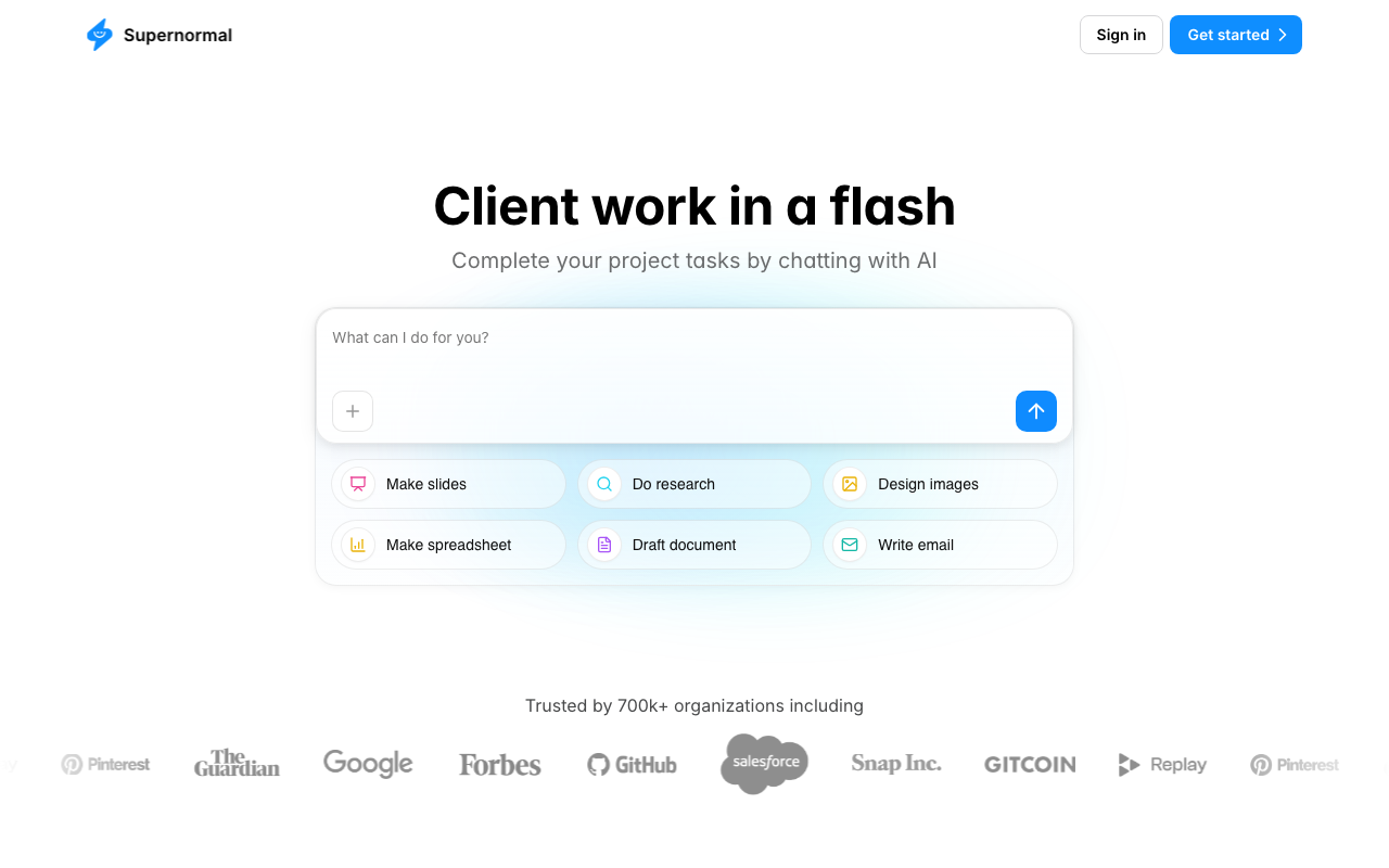 Supernormal product screenshot