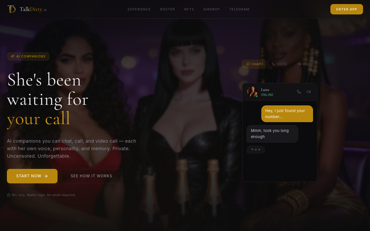 Talkdirty.ai product screenshot
