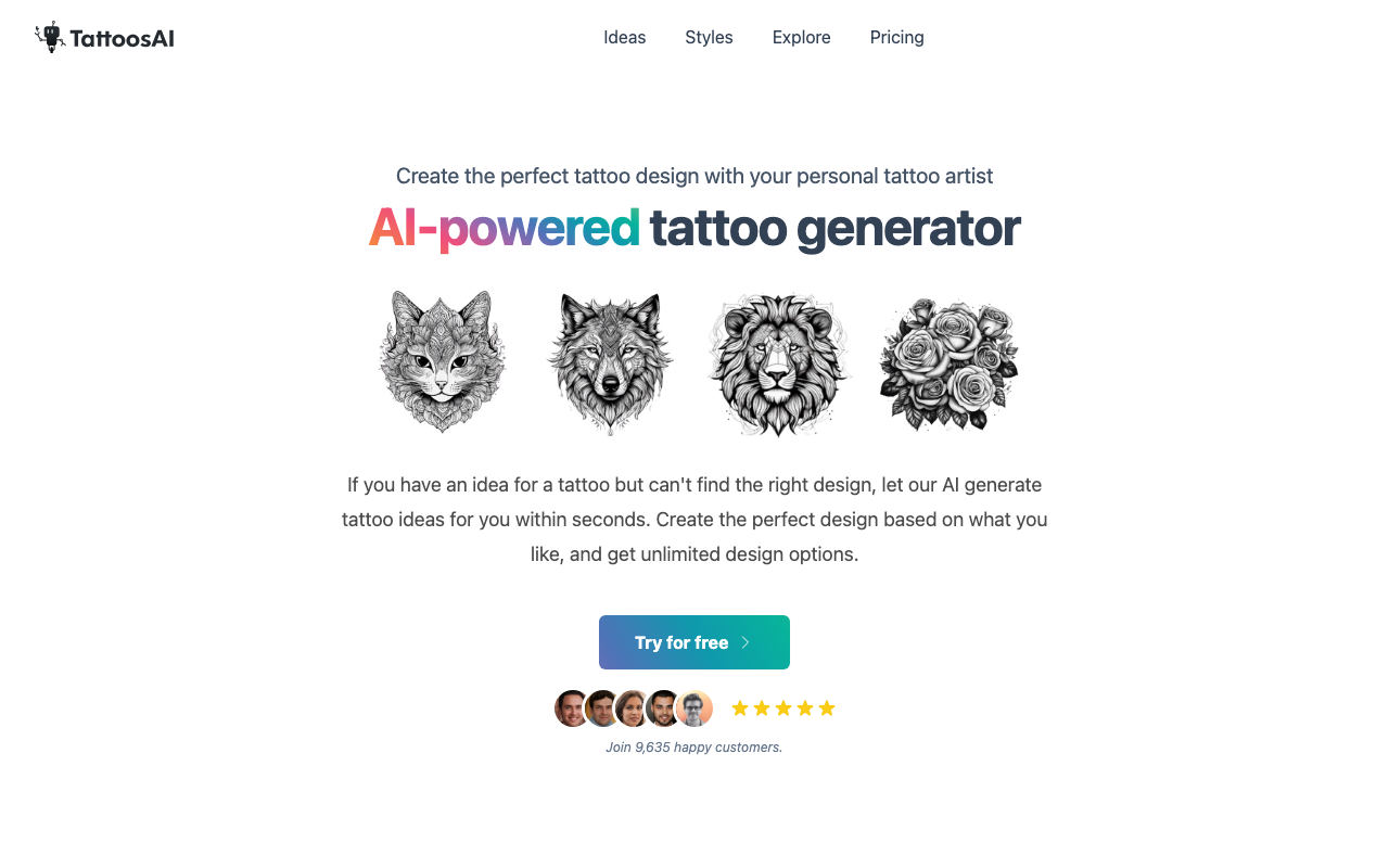 Tattoosai.com product screenshot