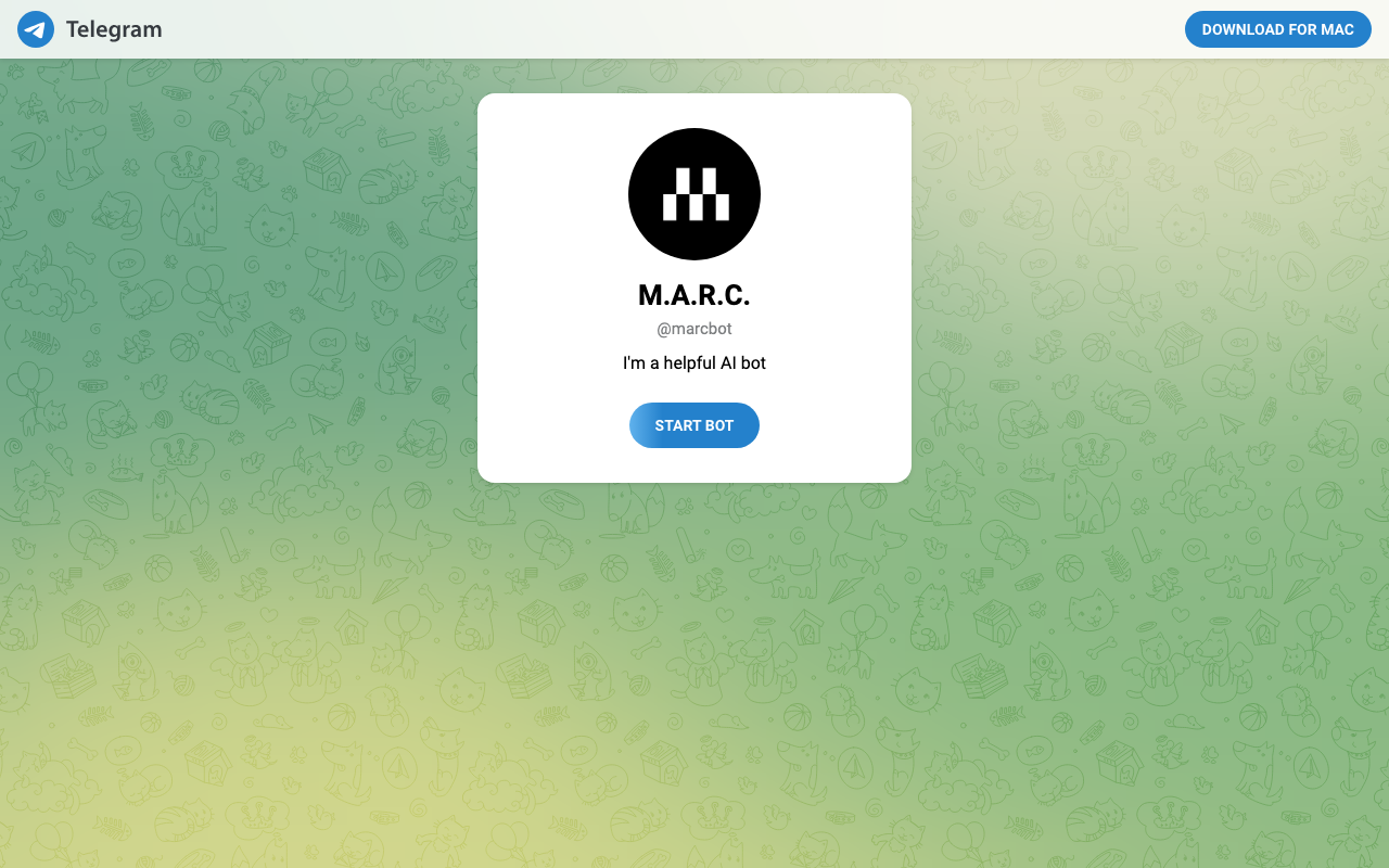Telegram: Contact @marcbot product screenshot