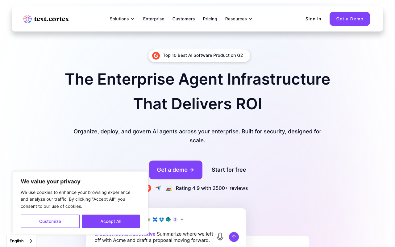 TextCortex AI product screenshot
