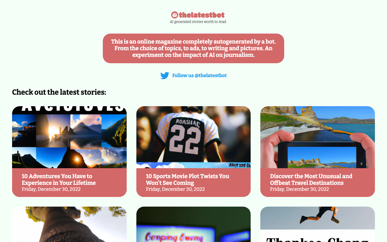 Thelatestbot.vercel.app product screenshot