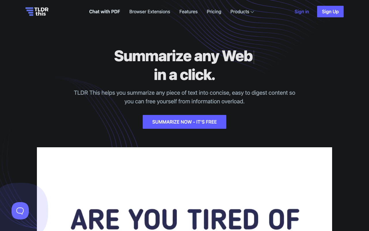 TLDR This product screenshot