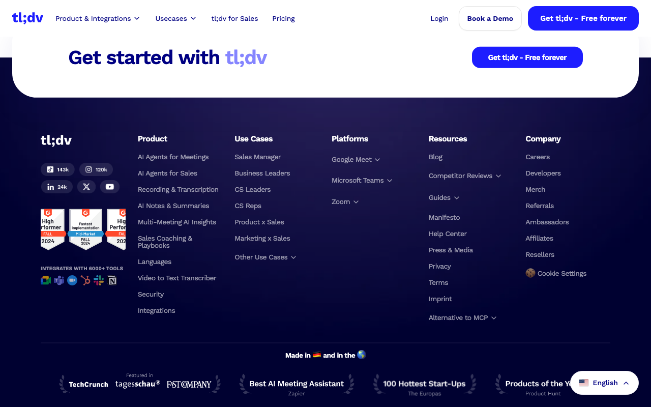 tl;dv product screenshot