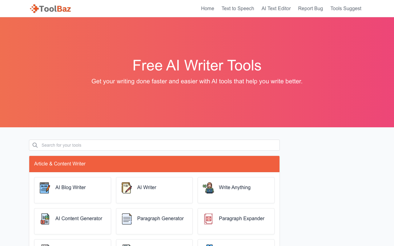 Toolbaz product screenshot