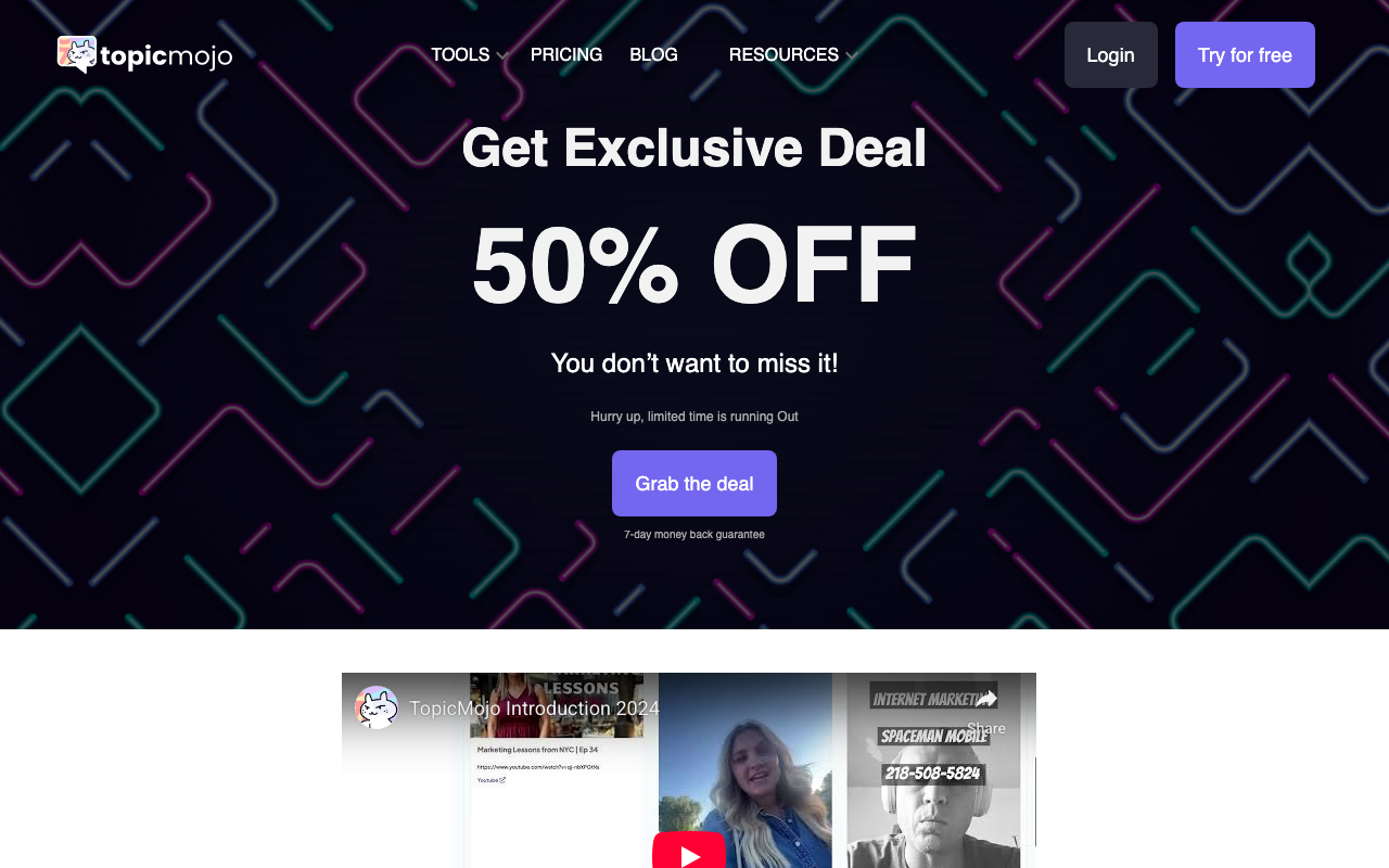 Topic Mojo product screenshot