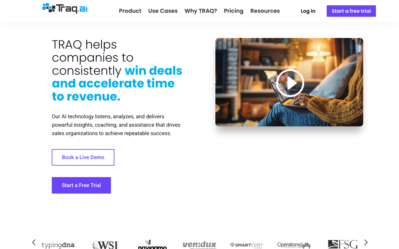 Traq.ai product screenshot