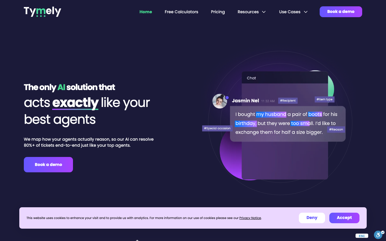 Tymely.ai product screenshot