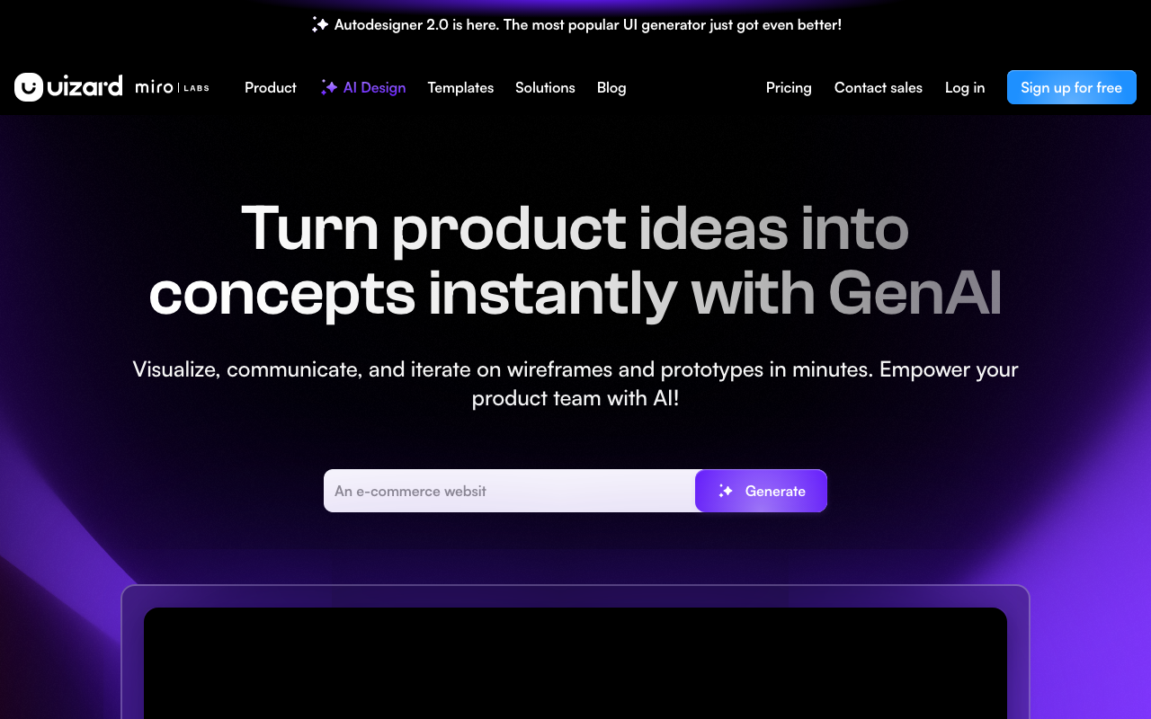 Uizard product screenshot