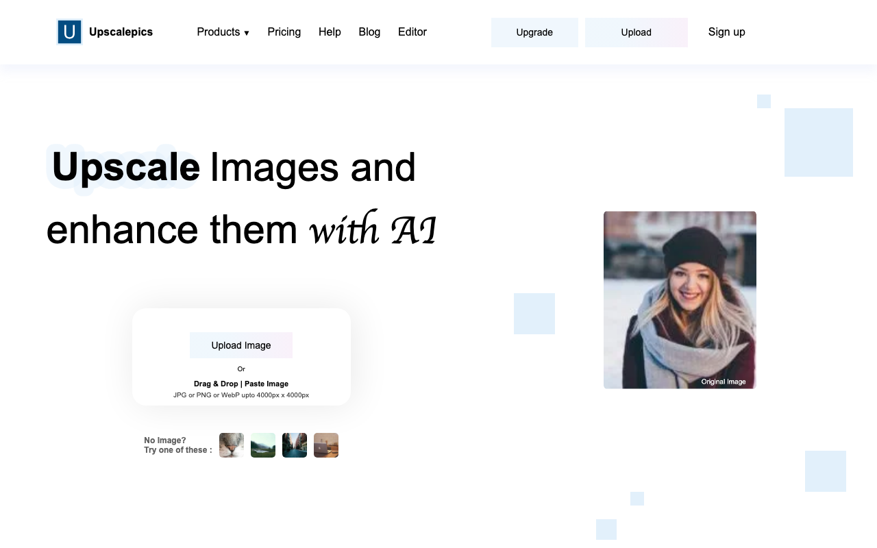 Upscalepics product screenshot