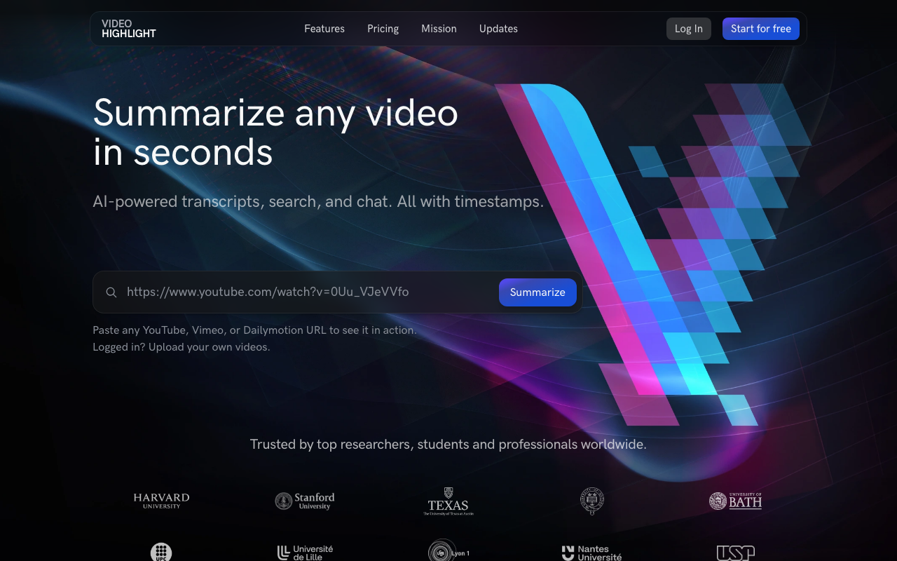 Videohighlight.com product screenshot