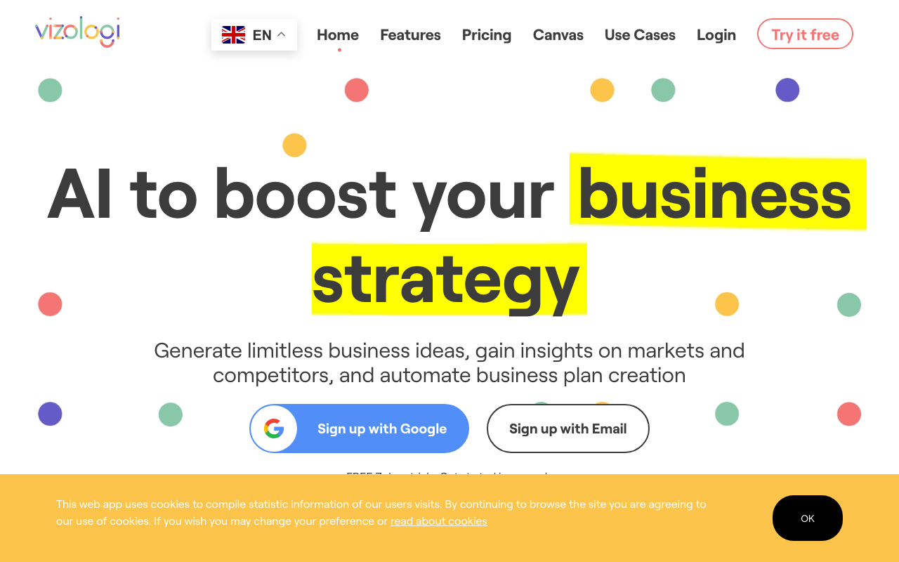 Vizologi product screenshot