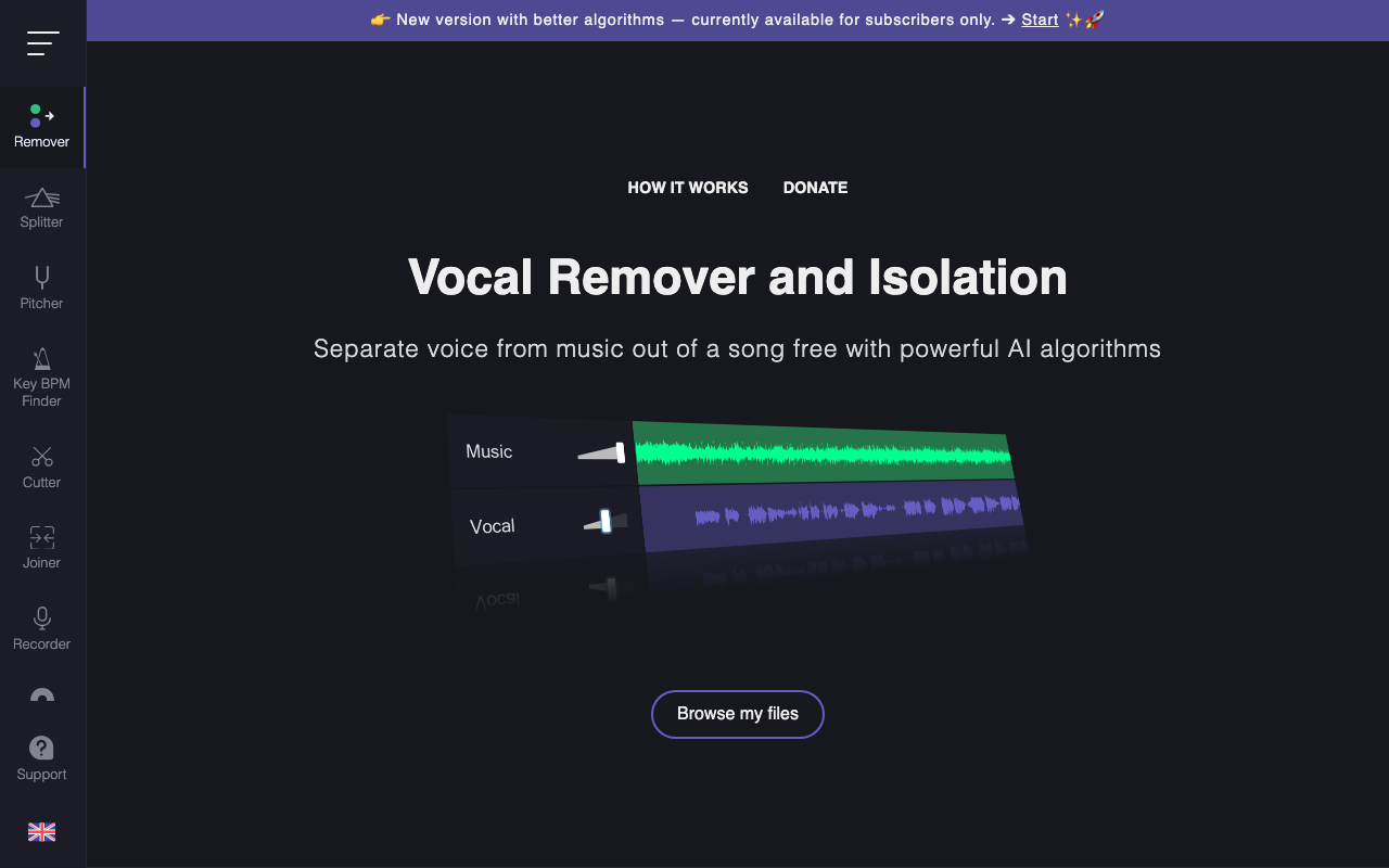 Vocal Remover and Isolation [AI] product screenshot