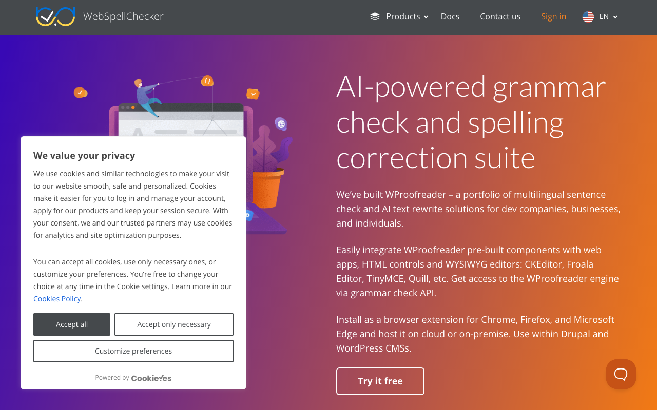 WebSpellChecker product screenshot