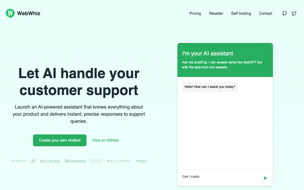 WebWhiz product screenshot