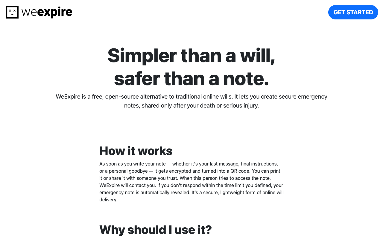Weexpire.org product screenshot